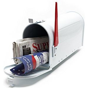 Amerikaanse brievenbus US mailbox – wit – brievenbus met vlaggetje