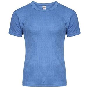 Mrao® Thermisch T-shirt voor heren, ondergoed met korte mouwen, top, warm, winter, onderhemd, S-XXL, Blauw, XL