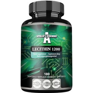 Lecithine 1200mg met Vitamine E - 180 Softgels - Supplement met sojalecithine van hoge sterkte - 6 maanden voorraad - Ondersteunt de cognitieve en cardiovasculaire gezondheid - van Apollo's Hegemony