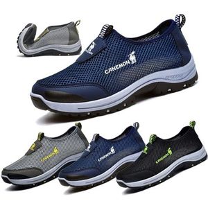 Casual schoenen voor heren Lichte hardloopschoenen Ademende sneakers van mesh Antislip(Blue,46 EU)