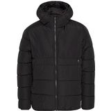 NORTH BEND NBSareno Gewatteerde herenjas, bufferjack, outdoor, ademend, warm, waterafstotend, met capuchon, TPU-membraan met ritssluiting, zwart (1001), M