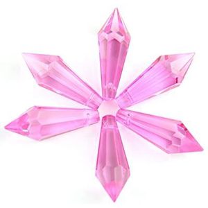Kristallen kroonluchter prisma's 38 mm 10 stuks kleurrijke kristallen U-drop prisma kroonluchter onderdelen voor huisverlichting decoratie decoratie sieraden maken (kleur: roze)