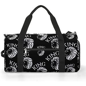 King of The Jungle Lion grappige gymtas met schoenenvak reizen plunjezak weekendtas overnachtingstas yoga tas