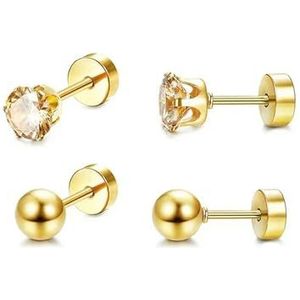 1-16 paar roestvrij staal kleine minimalistische ronde CZ bal barbell stud oorbellen piercing kraakbeen oorbellen set voor mannen vrouwen