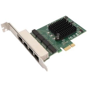 Gigabit Ethernet-netwerkadapter, RJ45 Quad-poort Netwerkkaart PCI Express 1000Mbps Gigabit Server NIC Ethernet-kaart voor voor Linux, voor OS X