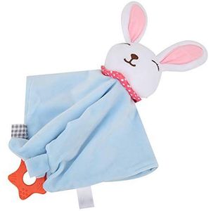Huidvriendelijk Kalmeert Handdoek Speelgoed, Fijn Vakmanschap Bijtring Ontwerp Kalmeert Sussen Handdoek, Zacht Geurloos voor Baby Thuis Spelen Baby(Blue bunny comfort towel)