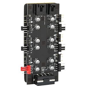 PWM Chassis Fan Hub, 4PIN/3PIN 1 Tot 6 Manier CPU Cooling Case Fan Hub Splitter Adapter PWM Snelheidsregeling RGB Lichtregeling Uitbreidingskaart (IDE-interface)