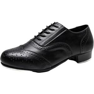 Yummsion Tap Gewatteerde Schoenen, Tap Dancing Schoenen, Tic Toe Tap Schoen Dans, Lace-Up Design, Vrijheid Van Beweging, Ballroom Dansen Latin Weense Wals Tango Waltz Foxtrot Rumba Cha Cha Swing Disco