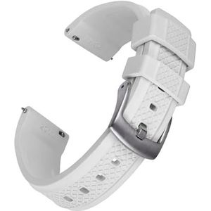 Jeniko FKM Horlogeband Quick Release 20mm 22mm Fluororubber Bandjes Nieuw Ontwerp Polsbandje For Heren Duikhorloges (Color : White, Size : 22mm)