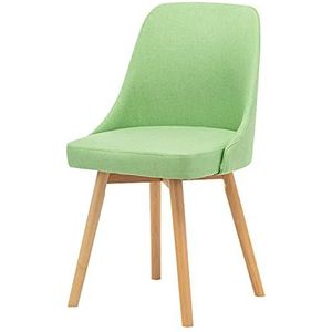 GEIRONV 1 Stuk Moderne Eetkamerstoel,voor Appartement Trouwkamer Balkon Lounge Stoel Katoen en Linnen Massief Houten Stoel Eetstoelen (Color : Apple green)