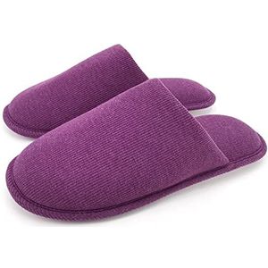 ofoot Biologische katoenen antislip-huispantoffels voor dames, gezellig traagschuim wasbaar voor zomerslaapkamer, rubberen zool