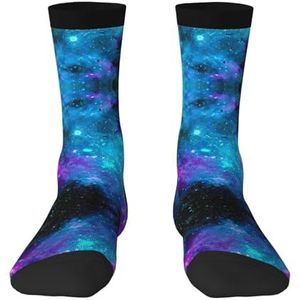Paarse ster hemel volwassen grappige 3d sokken crew sokken nieuwigheid sokken gag geschenken, zachte gezellige sokken., Zwart, Eén Maat