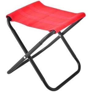 DPNABQOOQ Licht draagbare hoge duurzame outdoor klapstoel met tas buiten opvouwbare vouw aluminium stoel kruk stoel stoel vissen picknick camping (maat: L rood)