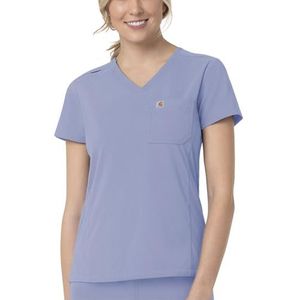 Carhartt Scrubs C12137 Rugged Flex Modern Fit Tuck-In Top voor dames - XX-Large - Ceil Blauw
