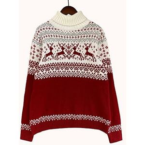 Yjflyt Christmas Sweater Red Kerstmis gebreide trui heren en dames paar modellen
