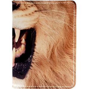 Paspoorthouder Beschermhoes PU Lederen Reisdocumenten Organizer Protector Lion King, Meerkleurig, 10x14cm/4x5.5 in