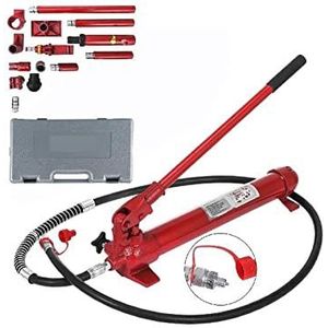 Hydraulische krik van 10 ton, olieslang van 1,4 m, reparatieset for autoframes, 15 stuks, hefkrik for landbouwbedrijven, zwaar materieel Gebruiksvriendelijk voor beginners en professional