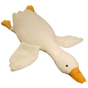 Tiowo Gigantische witte gans knuffeldier enorme eend zacht speelgoed knuffels grote lange zwaan pop kinderen pluche kussen slapen knuffelen bolster kussen kussen kussen voor bed bank vloer (wit 50 cm/20 inch)