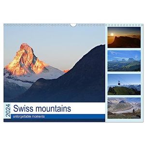 Swiss Mountains unforgettable moments (wandkalender 2024 DIN A3 Landschap), CALVENDO 12 maanden wandkalender