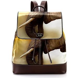 Natuur Wilde Dierlijke Olifant Tanden Grijs Gepersonaliseerde Schooltassen Bookbags voor Tiener, Meerkleurig, 27x12.3x32cm, Rugzak Rugzakken