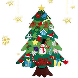 Vilten kerstboom - Montessori kerstboom met verlichting | DIY vilten kerstboom | Interactieve kerstboomsets voor kinderen | Afneembare ornamenten voor kerst woondecoratie
