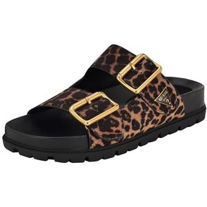 GUESS Dames Fasten Sandaal, Leopard Suede 210, 9 UK, Luipaard Suede 210, 9 UK