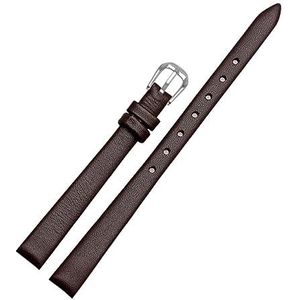 YAGHANG Lederen Horloge Armband Vrouwen Mode Horlogeband Horloges Mini Band 6mm 8mm 10mm 12mm 14mm Klein Formaat Horlogebandje Rood(Color:Brown-silver A,Size:6mm)