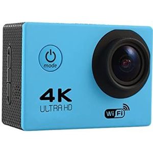 Action Camera Ultra HD 4K WiFi 2.0-inch scherm 170D onderwater 30M Go Waterproof Pro Helm Video Recording Camera's Sport Cam(Size:Only Camera,Color:Blue)