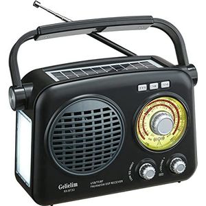 Gelielim AM FM-radio met Bluetooth, draagbare kortegolfradio's met beste ontvangst, vintage radiotransistor radio oplaadbaar, retro huisdecoratie, USB/TF-kaart MP3-speler, zonne-energie,
