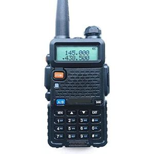 Radtel Walkie Talkie UV-5R draagbare radio (dubbele band, FM, DTMF-encryptie, CTCSS-privacycodes), zwart
