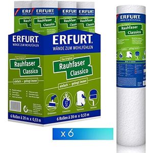 6 rollen houtvezel structuurbehang Classic wit 20 m x 0,53 m