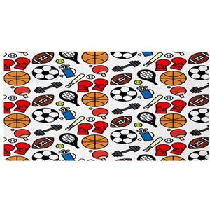 VAPOKF Kleurrijke sport icoon bal patroon keuken mat, antislip wasbaar vloertapijt, absorberende keuken matten loper tapijten voor keuken, hal, wasruimte