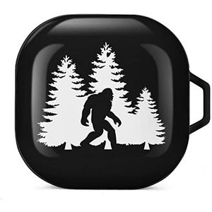Bigfoot Trees Forest Earbuds Case Compatibel met Samsung Hard Shell Beschermhoes Zwart-Stijl