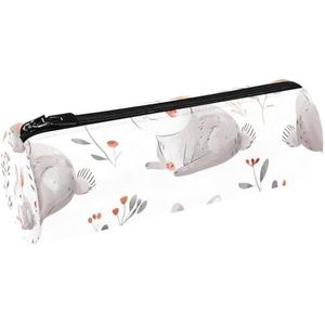 VAPOKF Leuke Konijntjes Canvas Pen Etui Portemonnee Cosmetische Make-up Tas Voor Student Briefpapier School Kantoor Opslag, Meerkleurig, 20x6.3cm/7.9x2.5in, Potlood Gevallen