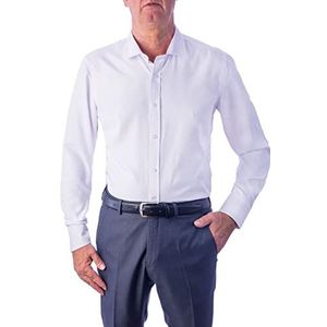 1st American Elegant herenhemd met lange mouwen, 100% katoen, Silk Touch, regular fit, Italiaanse kraag, strijkloze maten tot XXXXL, Wit Oxford overhemd, XXL