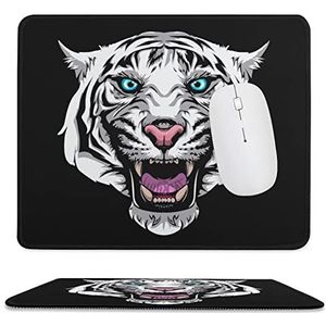 Wildcat witte tijger muismat antislip muismat rubberen basis muismat voor kantoor laptop thuis 9,8 x 11,8 inch