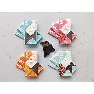 SWEET-SWITCH® - Dark Chocolate Box - Belgische Pure Chocolade Mix - Cadeau - Cadeaupakket - Chocolade cadeau - Suikervrij - Glutenvrij - Vegan - KETO - 12 x 100 g