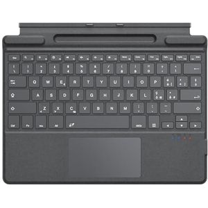 MoKo Italian Touchpad Bluetooth-toetsenbord voor 13 inch Microsoft Surface Pro 11/ Pro 10/ Pro 9/ Pro 8/ Pro X, QWERTY Layout Slim Wireless Type Cover toetsenbord met penhouder (geen opladen), grijs