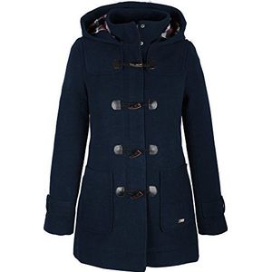 Grimada CF02 dames duffflecoat jas wollen jas camile met capuchon blauw of zwart, blauw, 38