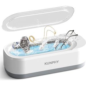 Ultrasone sieraden schoner, professionele ultrasone reiniger machine voor het reinigen van zilveren sieraden bril Ringen Horloges Halskettingen Tandheelkundige munten Scheermessen Tools Cleaner 350ml