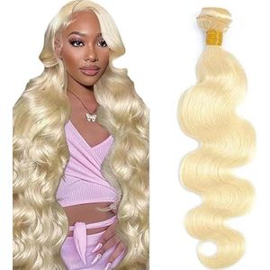 Tuheerst 32 Inch Body Wave Human Hair Bundles #613 Light Blonde Human Hair Extensions Unprocessed Double Weft Remy Hair for Woman 100g/pc