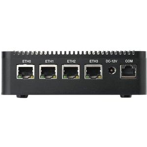 HSIPC Celeron N4120 Quad Core Firewall Micro Appliance, Mini PC, Nano PC, Router PC met 8G RAM 128G SSD, 4 RJ45 2,5 GBE poort AES-NI compatibel met Pfsense