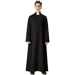 IvyRobes Soutane Kostuum voor Volwassenen Priester Toga Klerus Kanzel Vestment Pfarrer Kerk Zwart 60FF XXL Plus