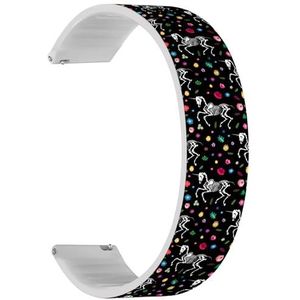 Solo Loop band compatibel met Garmin Vivomove 5/3/HR/Luxe/Sport/Style/Trend, D2 Air/Air X10 (Skeleton Unicorn Among) Quick-Release 20 mm rekbare siliconen band band accessoire, Siliconen, Geen