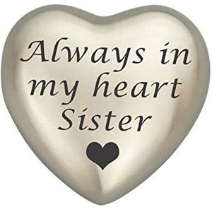 Always In My Heart Sister Silver Heart Urn Keepsake voor Ashes Crematie