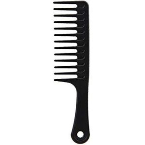 DieffematicSZ kam Haarborstel brede tand kam zwarte ABS plastic hittebestendige grote brede tandkam voor haar styling tool 24.5cm
