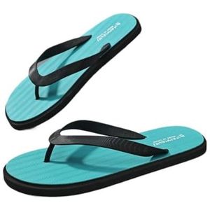 Doucheslipper, Heren zomer teenslippers - Lichtgewicht casual outdoor sandalen(Blue,44 EU)
