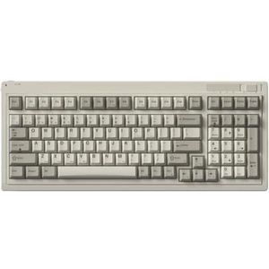 QPSJXN Mechanisch toetsenbord met drie modi voor retro kleuring games en bladveer-afdichting ontwerp (Tri-mode Gray)