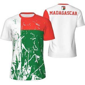 Sport T-Shirt Vintage Madagascar vlag graan T-shirts 3D gedrukt voor Fitness Running Voetbal, Meerkleurig, S