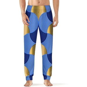 Retro Vibes Luxe Water Waves Mannen Pyjama Broek Zachte Lounge Bodems Met Pocket Slaap Broek Loungewear